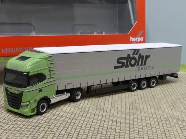 1/87 Herpa Iveco S-Way LNG Gardinenplanen-Sattelzug 15m Stöhr 315227