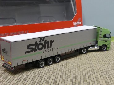 1/87 Herpa Iveco S-Way LNG Gardinenplanen-Sattelzug 15m Stöhr 315227