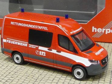 1/87 Herpa MB Sprinter '18 Halbbus Fw Frankfurt/Rettungshundestaffel 096881