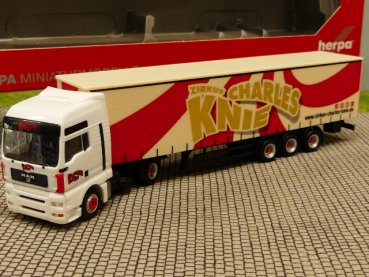 1/87 Herpa MAN TGA XXL Gardinenplanen-SZ Zirkus Charles Knie 310154