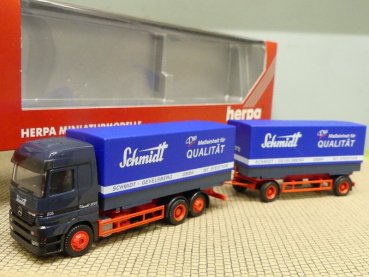 1/87 Herpa MB Actros Schmidt Spedition Wechselplanen-Hängerzug 144469