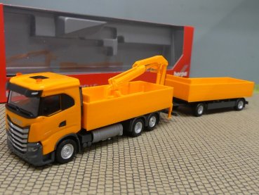 1/87 Herpa Iveco S-Way ND Baustoff-Hängerzug orange 316217