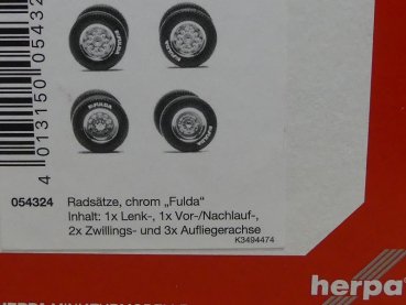 1/87 Herpa Zubehör Radsatz chrom FULDA 054324