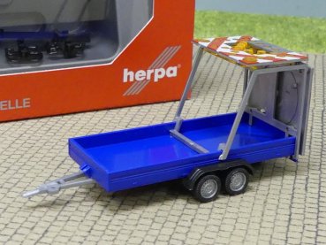 1/87 Herpa Verkehrssicherungsanhänger ultramarinblau 052368-003