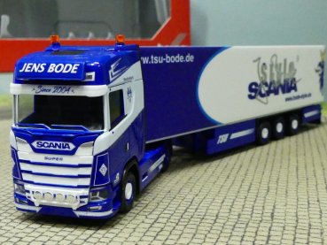 1/87 Herpa Scania CS 20 HD Kühlkoffer-Sattelzug TSU Bode 314466