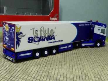 1/87 Herpa Scania CS 20 HD Kühlkoffer-Sattelzug TSU Bode 314466