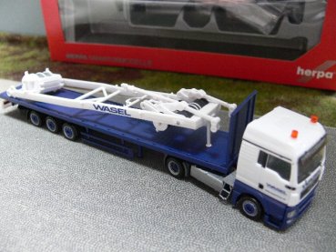 1/87 Herpa MAN TGX XLX Lowliner Wasel Krane Flachbett SZ +SA Bock 303071