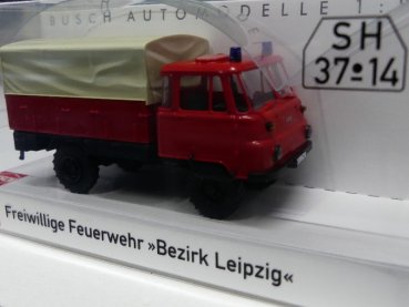 1/87 Busch Robur LO 2002 A Feuerwehr Bezirk Leipzig Plane 50299