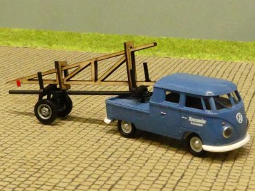 1/87 Brekina # 2095 VW T1 Doka Schreinerei Kunzweiler mit Nachläufer 32833