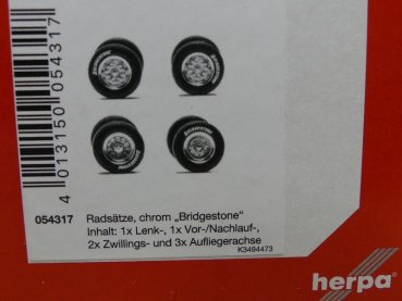 1/87 Herpa Zubehör Radsatz chrom Bridgestone 054317