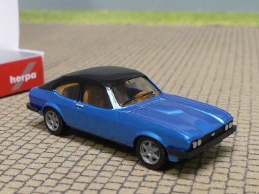 1/87 Herpa Ford Capri II mit Vinyldach miamiblaumetallic 430807-002