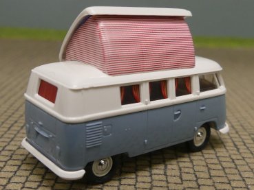 1/87 Brekina # 0954 VW T1 b Camper weiß hellblau Gardinen rechts offen 31509