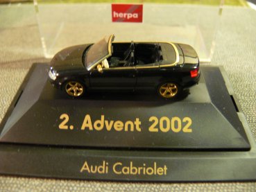 1/87 Herpa Audi A4 Cabriolet 2. Advent 2002 schwarz mit goldenen Felgen