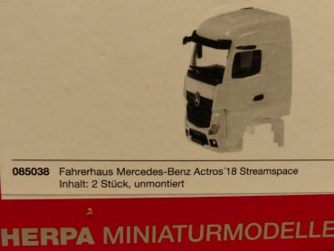 1/87 Herpa Fahrerhaus MB Actros Streamspace 2.5 2018 ohne Windleitblech  Inhalt 2 Stück 085038