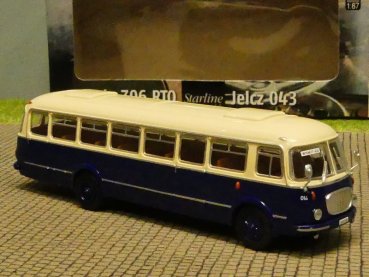 1/87 Brekina Jelcz 043 elfenbein/dunkelblau 2te Version 58262