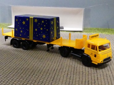 1/87 Brekina Magirus Pluto Deutsche Post Weihnachten Sattelzug 018593