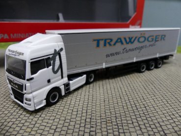 1/87 Herpa MAN TGX XLX Trawöger Gardinenplanen SZ 311779