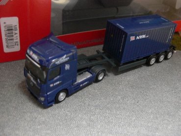 1/87 Herpa MB Actros Bigspace Container-SZ NYK / Addicks & Kreye 303736