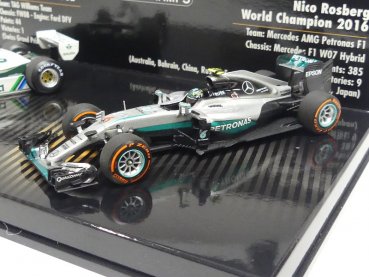 1/43 Minichamps Car Set  Williams Ford FW08 Keke Rosberg Mercedes F1 W07 1 of 333 pcs.