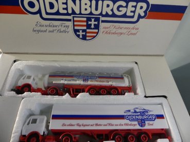 1/87 Herpa MB NG Oldenburger Butter+Käse Tank +Koffer SZ