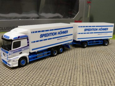 1/87 Herpa MB Actros HÖHNER Spedition Wechselkoffer Hängerzug 917346