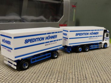 1/87 Herpa MB Actros HÖHNER Spedition Wechselkoffer Hängerzug 917346