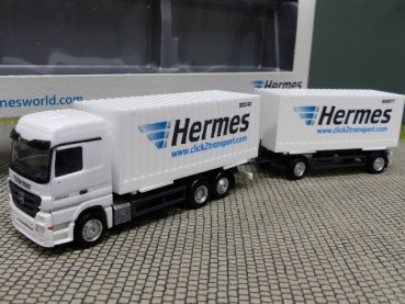 1/87 Herpa MB Actros Hermes Wechselkoffer Hängerzug