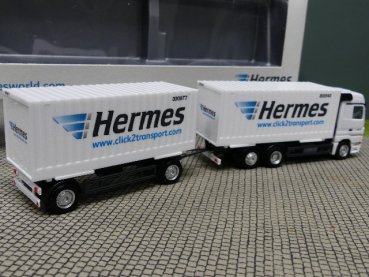 1/87 Herpa MB Actros Hermes Wechselkoffer Hängerzug