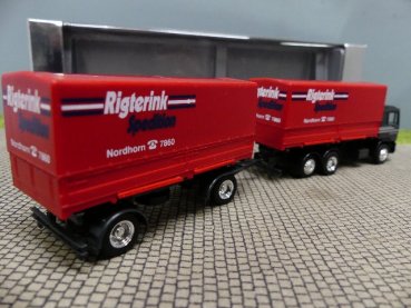 1/87 Herpa MAN F90 Rigterink Spedition Wechselpritschen Hängerzug 859114