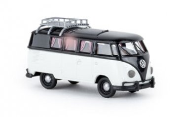 1/87 Brekina # 2105 VW T1 b Camper mit Dachklappe schwarz grau 31600