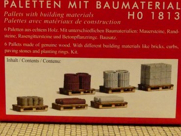 1/87 Busch Zubehör Paletten mit Baumaterial 1813