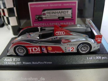 1/43 Minichamps Audi R10 12h Sebring 2007 #2 Biela 400071692