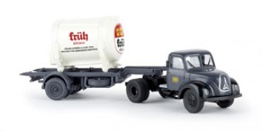 1/87 Brekina Magirus Mercur mit Container Auflieger Früh-Kölsch 42262