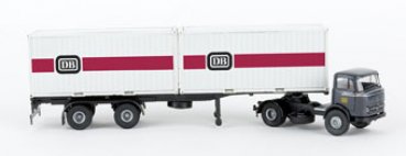 1/87 Brekina MB LPS 338 DB 2x20ft Containersattelzug Deutsche Bahn 48035