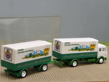 1/87 Herpa Albedo MB NG Thier Brauerei Dortmund Koffer-Hängerzug