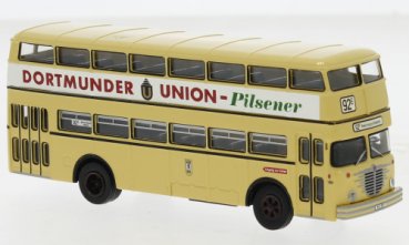 1/87 Brekina Büssing D2U Doppeldecker BVG - Dortmunder Union Pilsener 61258