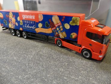 1/87 Herpa Scania 124 granini Schiebeplanen Sattelzug 263566