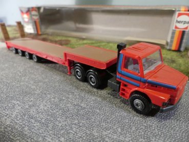 1/87 Herpa Scania Hauber Tieflade Sattelzug rot 837220