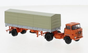 1/87 Brekina IFA W 50 Planen-Sattelzug dunkelorange/grau 71202