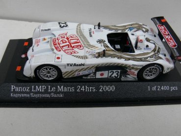 1/43 Minichamps Panoz LMP Roadster 6. Platz Le Mans 2000 Team Dragon Suzuki/Kageyama/Kageyama 008823 Verpackung defekt