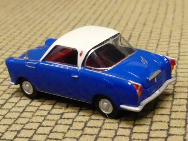 1/87 Brekina Goggomobil Coupe signalblau/weiß 27858