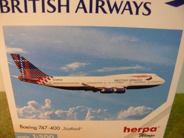 1/500 Herpa Boeing 747-400 British Airways "Scotland" 502603