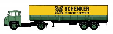 1/87 Brekina Scania LB 76 Schenker Planen-Sattelzug 85152