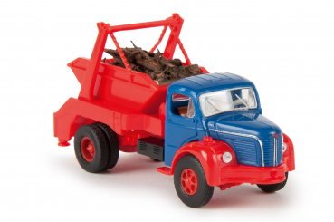 1/87 Brekina Berliet GLR8 Absetzkipper blau/rot mit Ladegut 85396