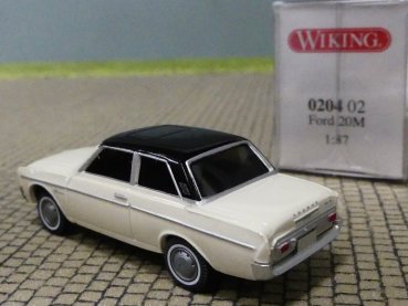 1/87 Wiking  Ford 20M - perlweiß mit schwarzem Dach 0204 02