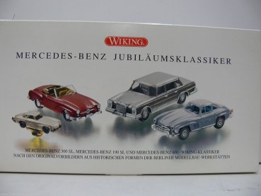 1/87 Wiking MB Jubiläumsklassiker Set MB 300 SL,MB 190SL, MB 600 990 38