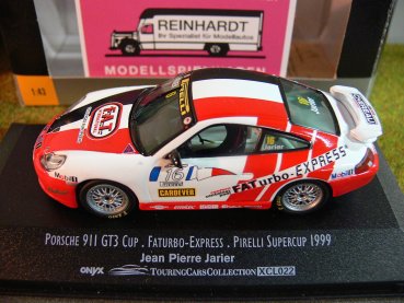 1/43 Onyx XCL022 Porsche 911 GT3 Cup Faturbo-Express Pirelli Supercup '99 Jarier