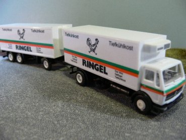 1/87 Herpa MB NG Ringel Tiefkühlkost Kühlkoffer Hängerzug 811422