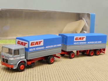 1/87 Herpa MAN F80 GAT Spedition Planen-Hängerzug