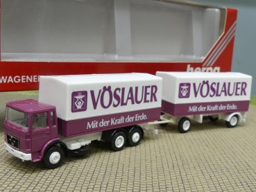 1/87 Herpa MAN F80 Vöslauer Quelle Österreich Koffer-Hängerzug